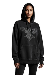 Sudadera con Capucha Personalizada de Alta Densidad (GSM) para Hombre, 400, 450, 600 GSM, Lavado Ácido, Estilo Vintage, Desgastada, Efecto Descolorido por el Sol, Sudadera Tipo Pullover, OEM - Product Image 1