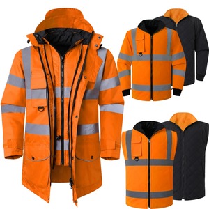 Factory Men's Work Wear Color <b>Matching</b> Twill Multi-functional Visibility Reflective <b>Safety</b> Winter Jacket Polyester Hard - Product Image 1