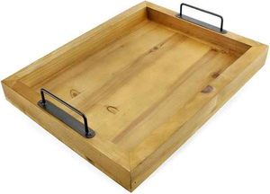 Ensemble de plateaux en bois faits à la main pour servir les repas et les boissons, accessoires de cuisine de la meilleure qualité, plateaux ovales en bois - Product Image 6