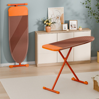 Table à repasser moderne robuste avec support en X, tube de 38 mm, 7 niveaux réglables, levier de déplacement, roulettes, planche à repasser pliable professionnelle