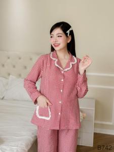 Juego de ropa informal de tela de seda Tussar de la mejor opción para maternidad transpirable y no descolorida logotipo personalizado a granel B742 - Product Image 4