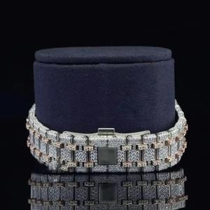 Venta caliente Mossinate chapado en oro Iced Out Diamond Watch con acabado helado impermeable estilo de lujo para hombres disponible para la venta - Product Image 4