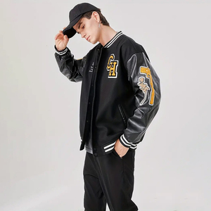 Vestes pour hommes universitaire à col montant de la meilleure qualité et au design personnalisé Veste universitaire pour hommes sur mesure - Product Image 4