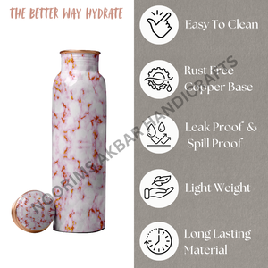 Durable 750ml <b>Metal</b> Copper <b>Water</b> <b>Bottle</b> Premium Handmade Custom Print Anti Bacterial Leakproof Stylish Design Factory Exporter - Product Image 2