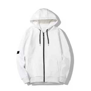 Sweat à capuche surdimensionné en coton de qualité supérieure avec impression personnalisée de logo, fermeture éclair intégrale, double fermeture éclair, polaire lourd, sweat à capuche zippé pour hommes - Product Image 1