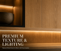 Meuble TV mural moderne KEJIA en bois grainé avec éclairage LED, console multimédia minimaliste murale