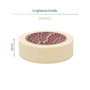36 rotoli di nastro adesivo gommato di carta 25mm X 50m professionale di alta qualità per verniciatura a carrozzeria in Italia - Product Image 2