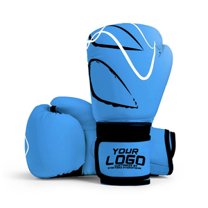 Logo personnalisé d'usine 8oz 10oz 12oz Gants de boxe professionnels en cuir PU d'entraînement de gymnastique avec logo personnalisé - Product Image 1
