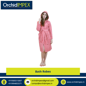 Top vente unisexe séchage rapide coton peignoirs de bain meilleur exportateur en vrac fournitures motif solide col à capuche raisonnable été printemps - Product Image 3