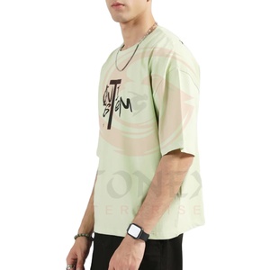เสื้อยืดสตรีทแวร์ไซส์ใหญ่พิเศษเสื้อยืดบ็อกซี่ไหล่ตกน้ำหนักมากสำหรับทุกเพศ - Product Image 2