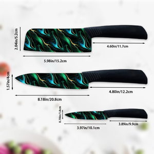 Cuchillo de Carne con Hoja de Cerámica y Mango de Plástico, Diseño Floral, para Acampar al Aire Libre, Hecho a Mano, de Alta Calidad, Venta al Por Mayor - Product Image 2