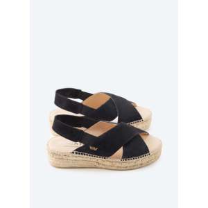 Piattaforme Espadrille in pelle scamosciata scarpe comode da passeggio con plateau alto - Product Image 2