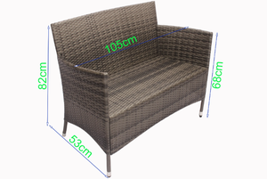 Juego de jardín de mimbre exterior Mesas y sillas Protección Uv con marco de aluminio Color gris Valencia Set Pe Mayorista de ratán - Product Image 3