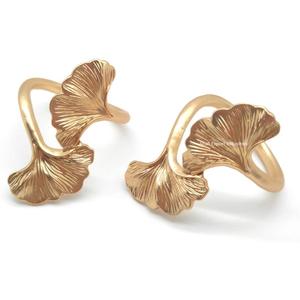 Ginkgo Feuille Design Laiton Or Ronds De Serviette Pour Mariage Dîner Maison Réchauffement Décor À La Main Porte-Serviettes - Product Image 3