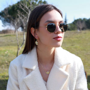 Colgante de plata de ley 925 con diseño de abanico, collar con colgante de piedras de circonita transparente, joyería turca - Product Image 4