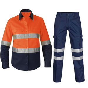 Offre spéciale Vêtements de travail de sécurité en polyester haute visibilité Veste et pantalon réfléchissants haute visibilité avec logo personnalisable - Product Image 1