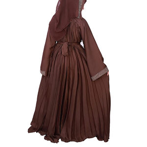 Breathable High Quality Modest Simple Long Sleeve <b>Women</b> Muslim Wear Islamic Abaya <b>Kaftan</b> Style 100% Cotton Maxi Custom Logo - Product Image 6