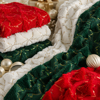 Tissu à sequins pour sapin de Noël, tissu brodé en relief 3D pour vêtements de fête, décoration textile de maison