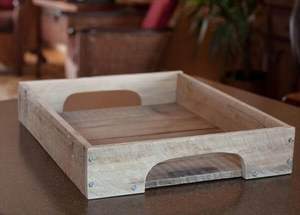 Farmouse Plateau de service en bois d'acacia rond fait à la main Vaisselle de style classique pour la cuisine, la maison ou l'hôtel pour les fêtes Service de nourriture - Product Image 3