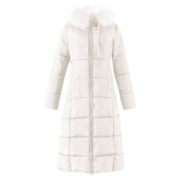 Autumn and Winter Warm Fashion Puffer Jacket Women High Neck Hooded Zipper Design Cotton-Padded Coat