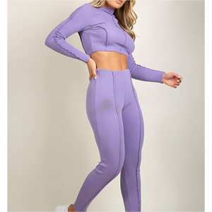 Style unique de haute qualité, ensemble de vêtements de sport entièrement personnalisables pour femmes, vêtements de sport à séchage rapide, ensemble de gym pour dames avec service OEM - Product Image 2