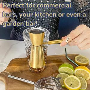 Jigger de Acero Inoxidable con Acabado Dorado, Herramienta de Medición de Cócteles de Precisión con Diseño Elegante, Vertido Equilibrado y Preciso - Product Image 3