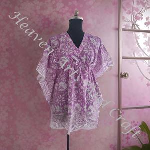 New Arrival 2024 Indian Hand Block Print <b>Kaftan</b> Robe KFCS182 Summer <b>Dress</b> Kimono Vacations Loose Fit <b>Dress</b> Women's Clothing - Product Image 1