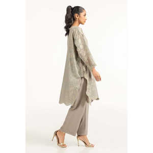 Conjunto de Blusa y Pantalón de Gasa con Bordado Floral para Mujer, IPST-44332, Corto, Talla Única XL, para Verano - Product Image 5