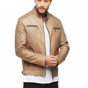 Veste d'hiver en cuir véritable personnalisée 100% pour adultes col montant coupe ample respirant confortable mode pour hommes 2025 NZMCO - Product Image 1