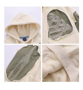 Wholesale Unisex Stylish 100% Cotton Slim Fit Eco-Friendly Fleece Hooded Jacket <b>Trendy</b> <b>Hoodie</b> for Winter - Product Image 6