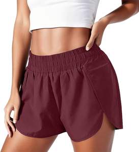 Short élastique taille haute pour femme Séchage rapide Respirant Anti-usure Coupe ample pour la course d'été Fitness & Loisirs - Product Image 1