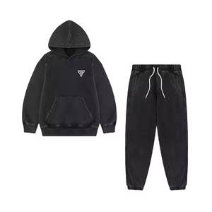 El Mejor Producto, chándal cálido de invierno con lavado ácido, chándal de lavado ácido de algodón 100% transpirable para venta en línea - Product Image 1