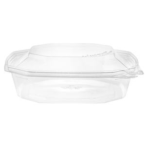 Caja grande desechable de plástico PET reciclable para ensaladas, almacenamiento de alimentos para llevar, supermercado, pan, fideos, sándwiches, antivaho, 48oz - Product Image 1