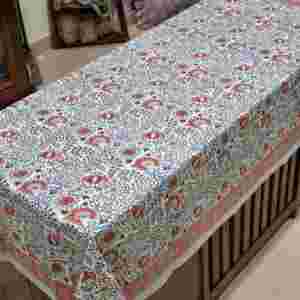 Sanvi K Handicrafts Dahlia Forest, nappe en coton 100% véritable, imprimée à la main, 60'' x 90'', couvre-table - Product Image 3