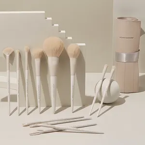 Kit de pincéis de cosméticos de luxo, kit com 12 peças de pincéis de base, maquiagem, sombra de olho