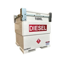 Réservoir stationnaire en acier carbone à double paroi de 1000 L, optimisé pour la distribution de carburant (Diesel/Essence/Huile/Liquide de refroidissement), rapide, pour usage intérieur
