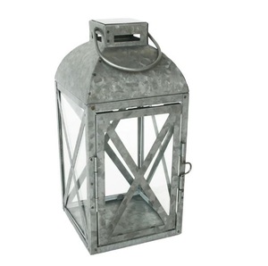 Luxurious Vintage Metal <b>Candle</b> Holder Lantern Galvanized Lokk with New Design Handmade Glass for Home & Outdoor Christmas Decor - Product Image 1