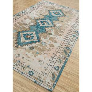 Tapis en laine noué à la main Erbe Beige Marron PKWL-8017 à motif géométrique pour salon, entrée, couloir, puzzle pour adolescents - Product Image 2
