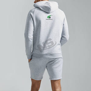 ชุดเซ็ตเสื้อฮู้ดดี้และกางเกงขาสั้นผู้ชายยอดนิยมสำหรับฤดูร้อน รับทำโลโก้ ผ้าฝ้ายระบายอากาศ ทรงหลวม ขายส่ง - Product Image 3