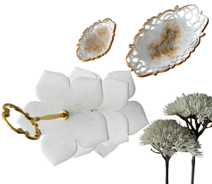 Juego de cuencos de resina epoxi de madera de diseño personalizado con Base de Metal para fiesta Charcutería y plato para servir Dip y plato para exhibición de baratijas - Product Image 3