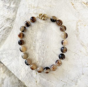 Hand-crafted 20mm Beaded <b>Necklace</b> Buffalo Horn <b>Interlocking</b> Ring Clasp Nautical Style Animal Natural Crafts Christmas New Year - Product Image 1