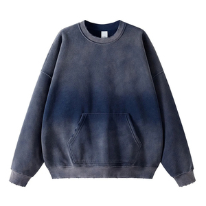 เสื้อสเวตเตอร์แขนยาวสำหรับผู้ชายโอเวอร์ไซส์ผ้าคอตตอนเนื้อหนาพิมพ์ลาย DTG เสื้อสเวตเชิ้ตสำหรับผู้ชาย - Product Image 4