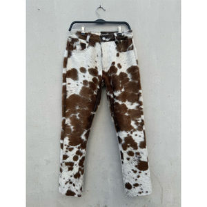 Chaps de cowboy occidentaux en cuir de vachette, couleur unie, design personnalisé, franges, cuir brun clair, pantalon de cavalier, chaps de cavalier - Product Image 6