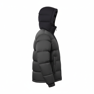 Veste en duvet de canard blanc sur mesure de haute qualité pour hommes Nouveau design Col montant extérieur Fermeture éclair Tissu en toile pour l'hiver - Product Image 3