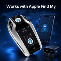 Clé de voiture intelligente LCD 4 boutons, directement de l'usine, OEM ODM, écran tactile personnalisé, entrée sans clé, Apple Find My, anti-perte, 4 couleurs, 1 an de garantie