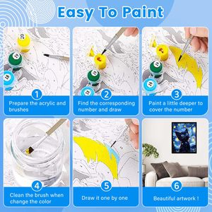 Bộ tranh tô màu theo số bán buôn cho người lớn, người mới bắt đầu, sơn acrylic, dễ tô màu theo số, bộ tranh tô màu theo số trên vải - Product Image 5