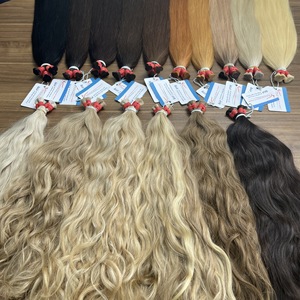 Premium Thanh an Hair Remy Vietnamese Human Hair Bulk Machine Double Weft Wavy Colored No <b>Tangle</b> No Shedding - Product Image 5
