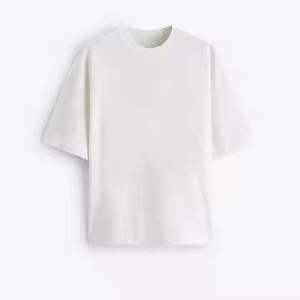 T-shirt oversize à col rond en coton 100% de qualité supérieure pour homme, streetwear, épaules tombantes, design de logo personnalisé, taille plus - Product Image 4