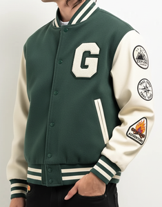 Custom High Street Varsity Jacket | 100% mezcla de lana de algodón | Stand Collar - Product Image 1