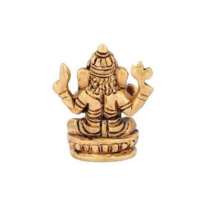 Ganesha Idol Statue Murti Laiton Seigneur Ganesh Ganpati Idoles pour la maison Bureau Article décoratif Murti pour l'entrée de la maison Décoration Diwali - Product Image 2